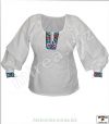 Folklórna košeľa dámska bavlnená zdobená - (FKD-01ba-z)