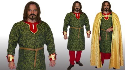 Pánsky šľachtický odev s plášťom, inšpirovaný obrazom kráľa Žigmunda