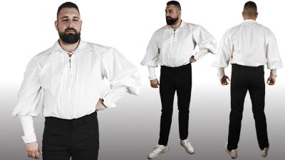 Pánska baroková košeľa so šnurovačkami