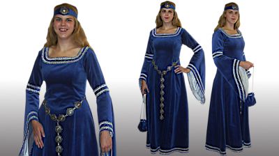Dámske gotické šľachtické šaty zamatové
