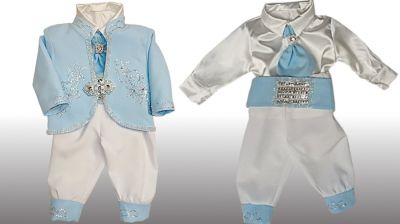 Chlapčenský krstový oblek so šerpou