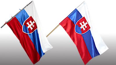 Saténová zástava Slovenskej republiky, obojstranná