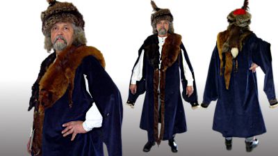 Pánsky šľachtický uhorský plášť s kožušinou