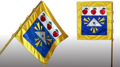 Saténová štandarda farnosti - obec Rišovce